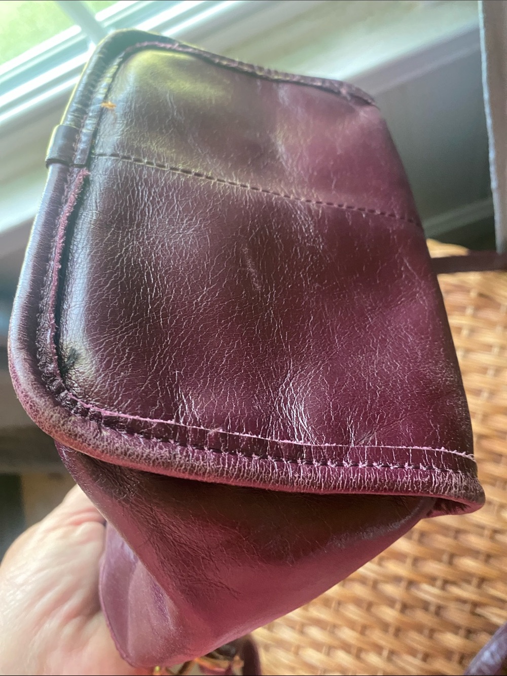 HOBO Plum Leather Crossbody Bag with Gold Hardware - Picture 5 of 7